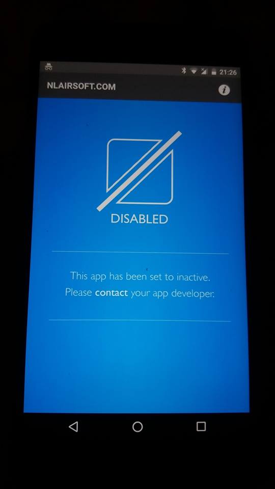 nla app disabled